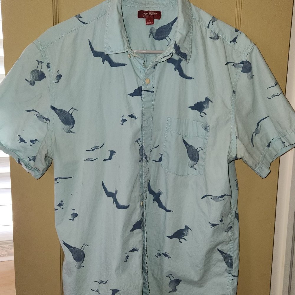 Cotton Button Down Casual Beach Shirt (L)